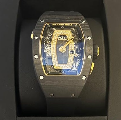 Richard Mille RM 037 Black Carbon and 18k Rose Gold Diamond Watch