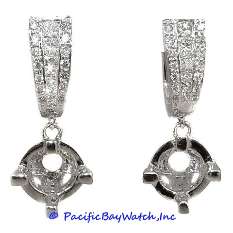 Ladies 18k White Gold Diamond Earrings