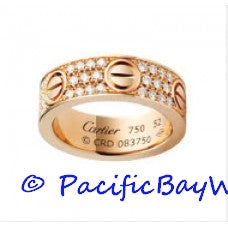 Cartier Love ring B4087600 in pink gold with paved diamonds