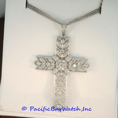 18kt White Gold Diamond 1.60ct. tw. Ladies Cross