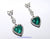 18k White Gold Diamond and Emerals Dangle Earrings