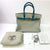 HERMES Birkin 30 Light Grey and Blue Palladium Hardware