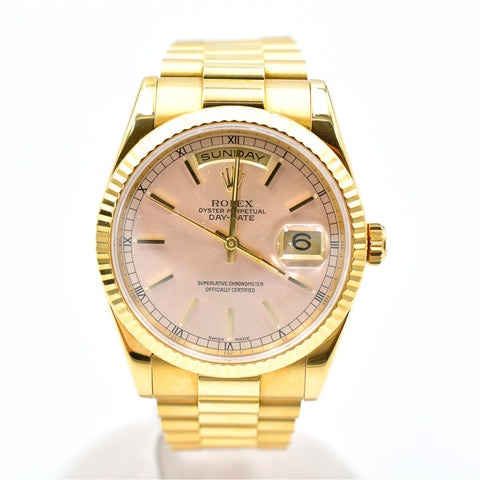Rolex President Men's 18k Yellow Gold 118238
