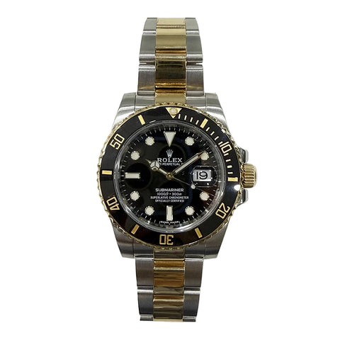 Rolex Two Tone Black Dial Submariner 116613LN