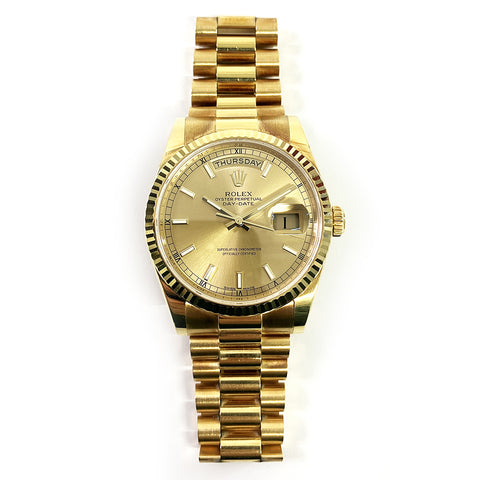 Rolex President Men's 18k Yellow Gold 118238