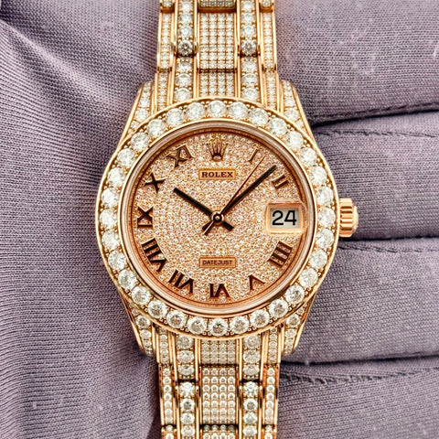 Rolex Pearlmaster 34mm All Diamond 81405RBR Watch