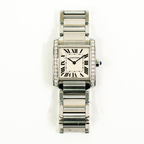 Cartier Tank Francaise Ladies Diamond Watch W4TA0009