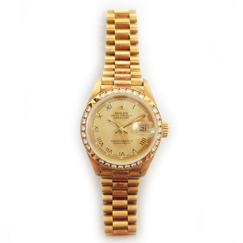 Rolex President 26mm 18k Yellow Gold 69268 Ladies Watch