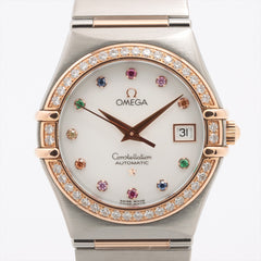 Omega Constellation Iris Rainbow Ladies 27mm Two Tone 1394.79.00 Watch.