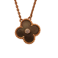 Van Cleef & Arpels Vintage Rose Gold Tahitian Pearl Alhambra Pendant