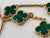 Van Cleef & Arpels Vintage Alhambra 20 Motifs Malachite Yellow Gold Necklace