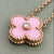 Van Cleef & Arpels Limited Edition Vintage Alhambra Pink Sèvres Porcelain Holiday Pendant Necklace