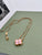 Van Cleef & Arpels Limited Edition Vintage Alhambra Pink Sèvres Porcelain Holiday Pendant Necklace