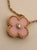Van Cleef & Arpels Limited Edition Vintage Alhambra Pink Sèvres Porcelain Holiday Pendant Necklace
