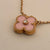Van Cleef & Arpels Limited Edition Vintage Alhambra Pink Sèvres Porcelain Holiday Pendant Necklace