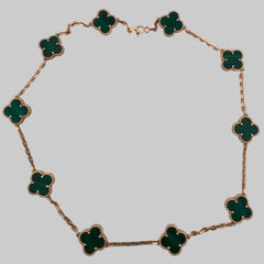 Van Cleef & Arpels Vintage Alhambra 10pc Malachite Necklace VCARO3QJ00