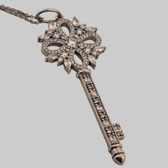 Tiffany & Co. Victoria Large Diamond Key Pendant Necklace in Platinum