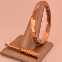 Cartier Love Bracelet 18k Rose Gold - Sz 17 -B6067417