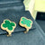 Van Cleef & Arpels Alhambra Malachite Yellow Gold Earrings