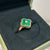 Van Cleef & Arpels Vintage Alhambra Diamond Ring Yellow Gold Malachite