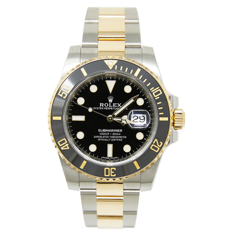Rolex Two Tone Black Dial Submariner 116613LN