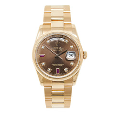 Rolex President 36mm 18k Rose Gold 118205 Men's Watch