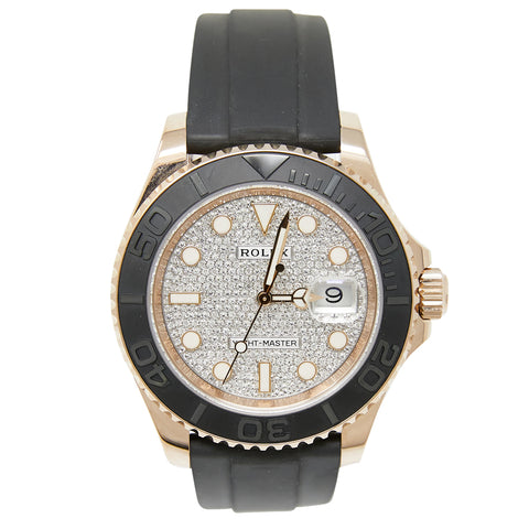 Rolex Yachtmaster 18k Rose Gold Diamond 116655