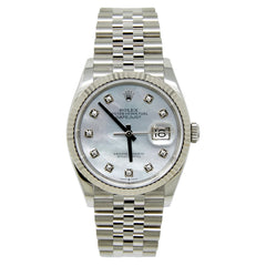 Rolex Datejust 36mm Mother Of Pearl Diamond Dial 126234