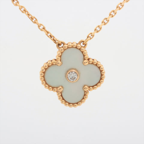 Van Cleef & Arpels Vintage Alhambra Mother of Pearl Limited Edition Diamond Pendant Necklace
