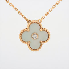 Van Cleef & Arpels Vintage Alhambra Mother of Pearl Limited Edition Diamond Pendant Necklace