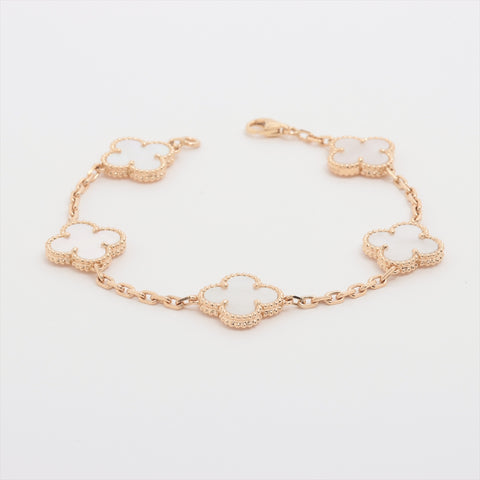 Van Cleef & Arpels Yellow Gold Alhambra Mother of Pearl Bracelet