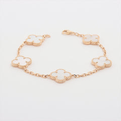 Van Cleef & Arpels Yellow Gold Alhambra Mother of Pearl Bracelet
