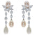 Graff Diamond and Pearl Drop Earrings in Platinum and White Gold