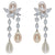 Graff Diamond and Pearl Drop Earrings in Platinum and White Gold