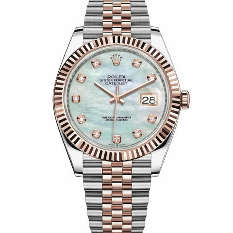 Rolex Datejust Two Tone 41mm Mother Of Pearl Diamond 126331