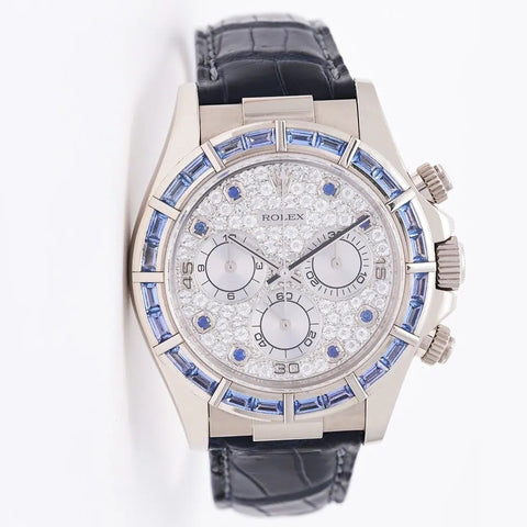 Rolex Daytona Diamonds and Sapphires 18k White Gold 116589SACI