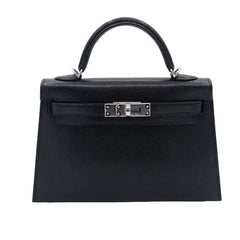 Hermes Mini Kelly Sellier 20 Clou de Coeur Black Chèvre Chamkila Palladium Hardware