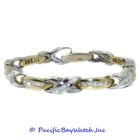 Ladies Two Tone 14K Gold Diamond Bracelet