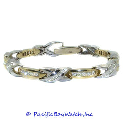 Ladies Two Tone 14K Gold Diamond Bracelet