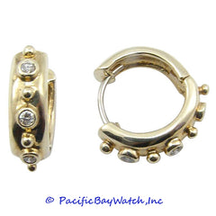 Ladies 14k Yellow Gold Diamond Earrings