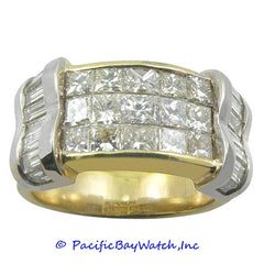 Ladies Two Tone 18K Gold Diamond Band