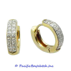 Ladies 18k Yellow Gold Diamond Earrings