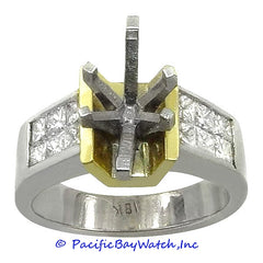 18K Yellow and White Gold Ladies Diamond Ring Mounting