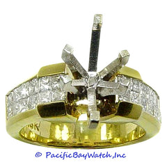 18K Yellow Gold Ladies Diamond Ring Mounting