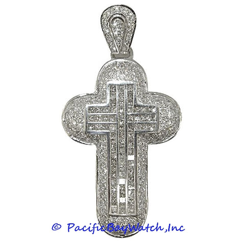 14K White Gold Cross Pendent for Men