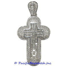 14K White Gold Cross Pendent for Men
