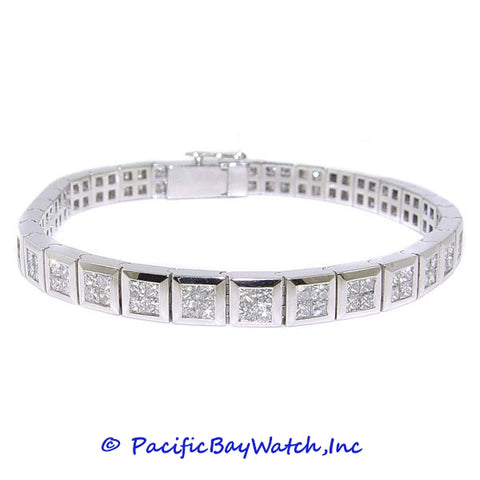 Ladies 18K White Gold Diamond Bracelet