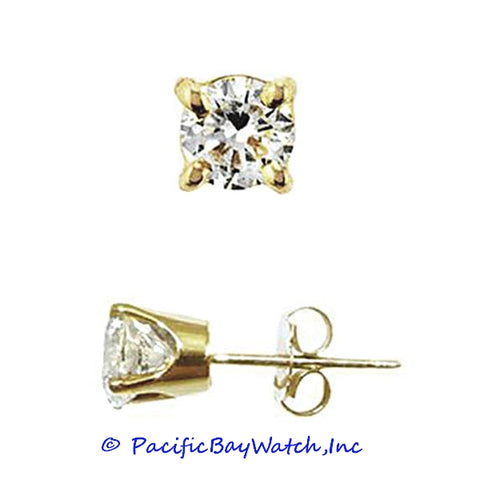 Ladies Yellow Gold Stud Diamond Earrings 0.43ct. T.W.