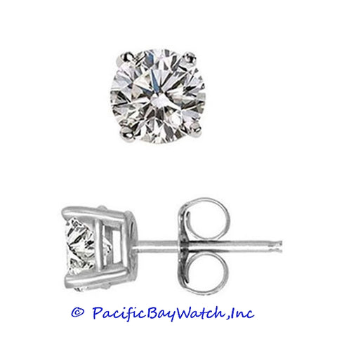 Ladies White Gold Stud Diamond Earrings 0.61ct. T.W.