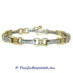 Ladies Two Tone 14K Gold Diamond Bracelet